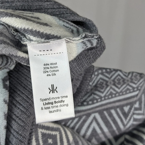 Krimson Klover Turtleneck Ziggy Tunic Silk Wool-Blend Pullover Sweater Ribbed M - Picture 9 of 9